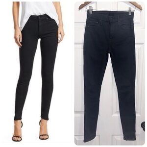 MOTHER High Waisted Looker Jeans Not Guilty Black Wash Stretch Skinny Size 24
